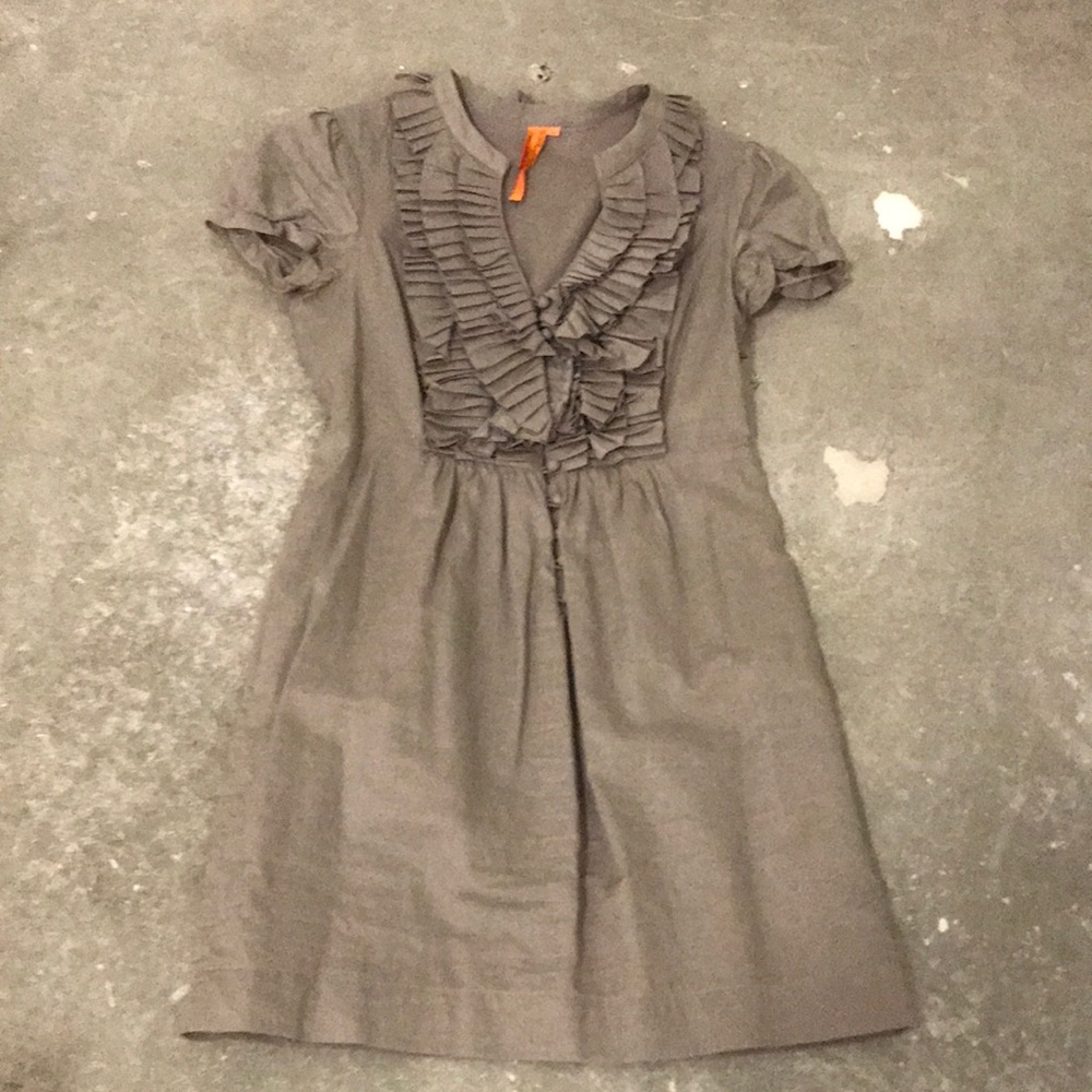 BCBGeneration Gray Ruffle Mini Dress